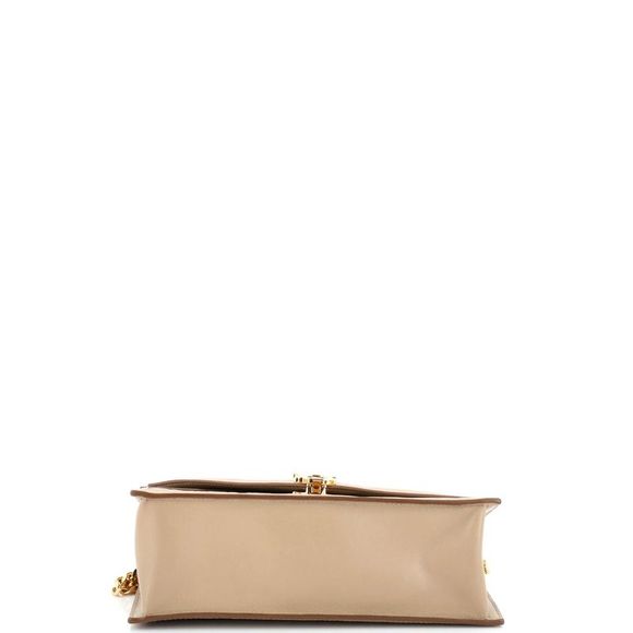 Burberry TB Envelope Chain Clutch Monogram Embossed Leather Small Neutral - Picture 4 of 6